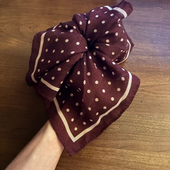 Dark Red Dots Pocket Square - Picture 1 of 2